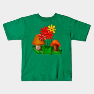 4 Flowers, 2 Mushrooms Kids T-Shirt